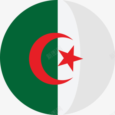 阿尔及利亚国旗3圆圈平坦图标图标