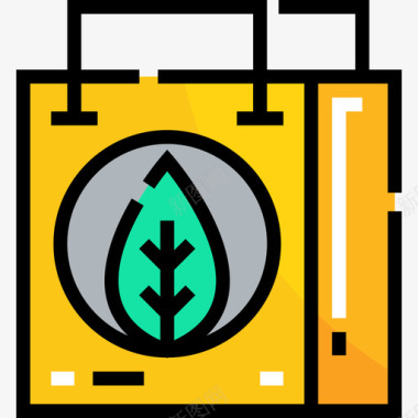 购物袋生态15线性颜色图标图标