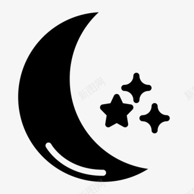 夜晚天文学月亮图标图标
