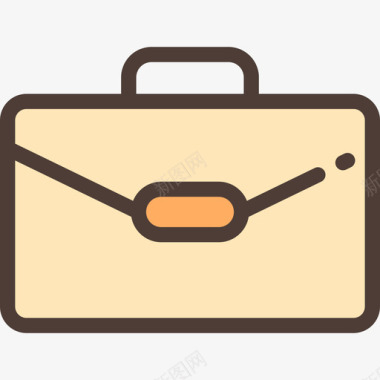 手提箱商务管理线性颜色图标图标