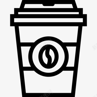 咖啡杯咖啡店17直线型图标图标