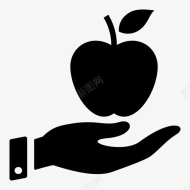 知识苹果在手饮食图标图标