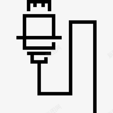 Usb电缆能量元件线性图标图标