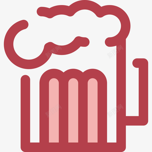 啤酒食物和餐厅6红色图标svg_新图网 https://ixintu.com 啤酒 红色 食物和餐厅6
