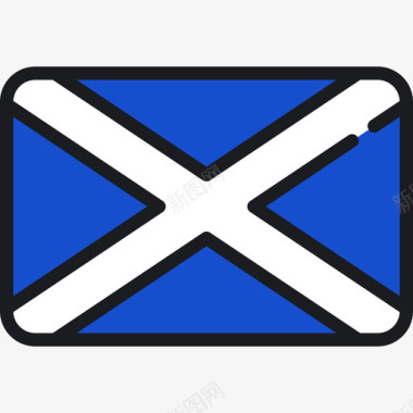 苏格兰旗帜系列4圆形矩形图标图标