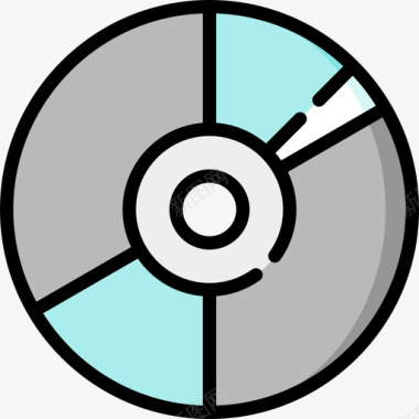 光碟用户界面4线性颜色图标图标