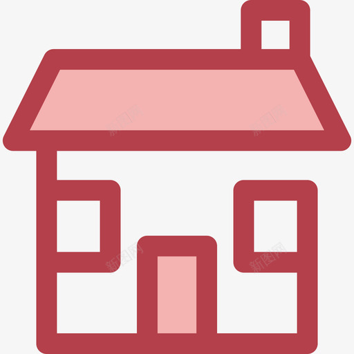 房子城市9红色图标svg_新图网 https://ixintu.com 城市9 房子 红色