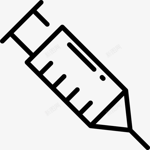 注射器化学5线性图标svg_新图网 https://ixintu.com 化学5 注射器 线性