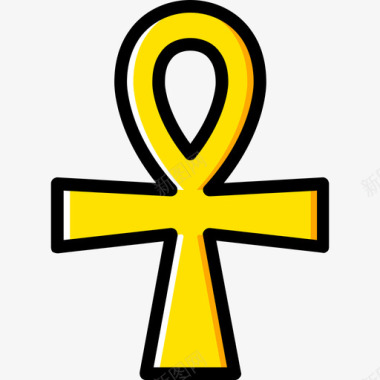 Ankh符号4黄色图标图标
