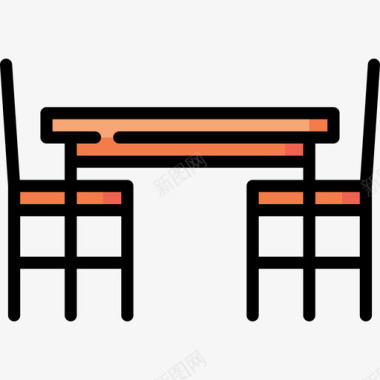座椅家居用品3线性颜色图标图标