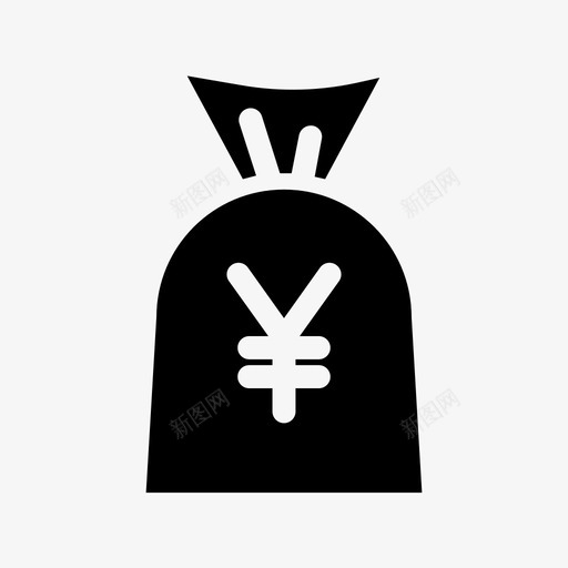 日元袋子银行图标svg_新图网 https://ixintu.com 日元 袋子 钱 钱袋 银行