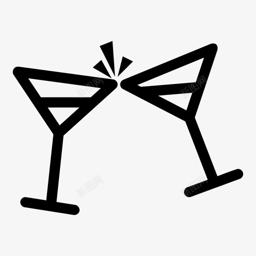 干杯庆祝香槟图标svg_新图网 https://ixintu.com 干杯 庆祝 派对 玻璃杯 饮料 香槟