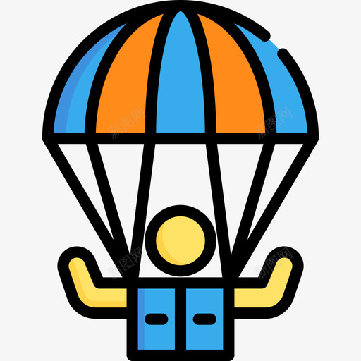 降落伞冒险运动7线性颜色图标svg_新图网 https://ixintu.com 冒险运动7 线性颜色 降落伞