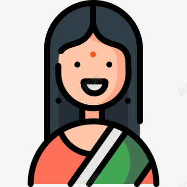女印度2直系肤色图标图标