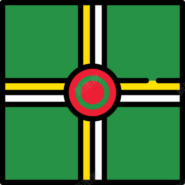 多米尼加国旗收藏3方形图标图标