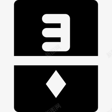 三个钻石赌场赌博3实心图标图标