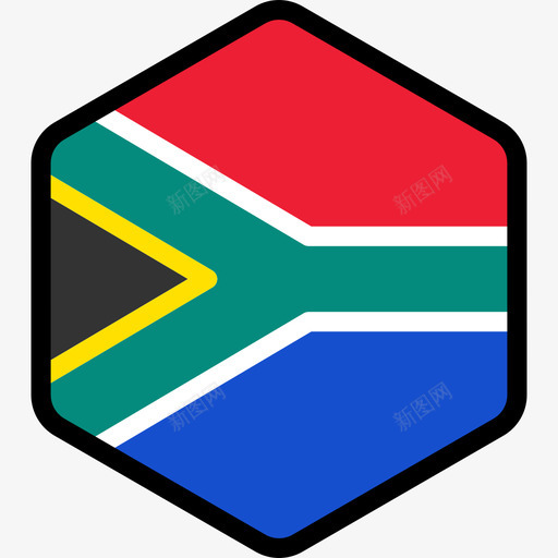 南非旗帜系列5六边形图标svg_新图网 https://ixintu.com 六边形 南非 旗帜系列5