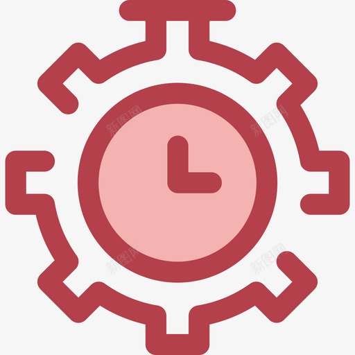 时间管理员工组织4红色图标svg_新图网 https://ixintu.com 员工组织4 时间管理 红色
