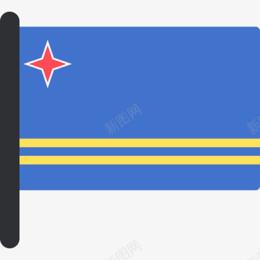 阿鲁巴国际国旗5桅杆图标图标