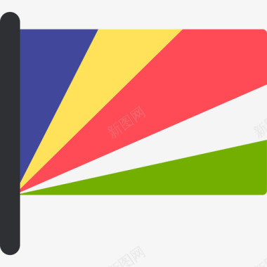 塞舌尔国际国旗5桅杆图标图标