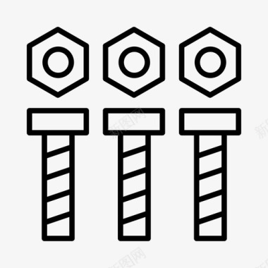 螺母和螺栓建筑工厂图标图标