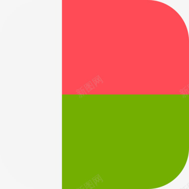 马达加斯加国际国旗3圆形方形图标图标