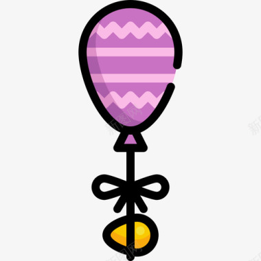气球复活节8线型颜色图标图标
