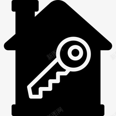 房子钥匙房地产12填充图标图标