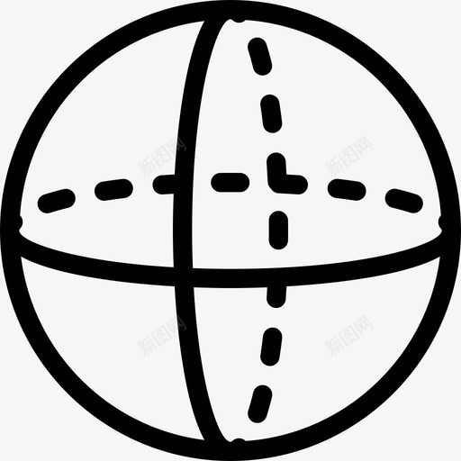 球体形状6线性图标svg_新图网 https://ixintu.com 形状6 球体 线性