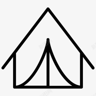 露营冒险小屋帐篷图标图标