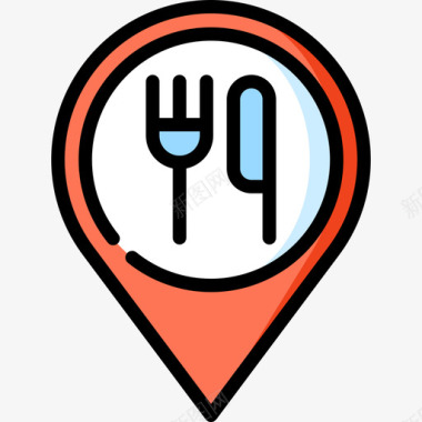 食物餐厅10线性颜色图标图标
