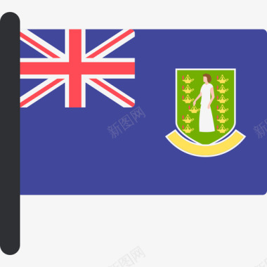 英属维尔京群岛国际旗帜5桅杆图标图标