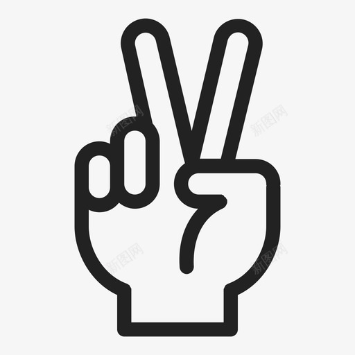 胜利手指手和手势图标svg_新图网 https://ixintu.com 和平 和平的标志 手和手势 手指 胜利