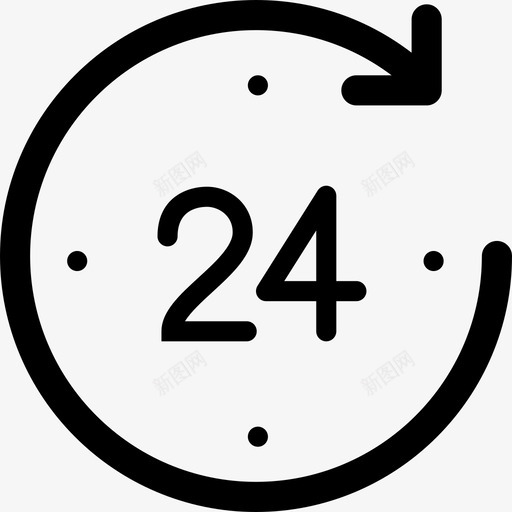 24小时电子商务15直线图标svg_新图网 https://ixintu.com 24小时 电子商务15 直线