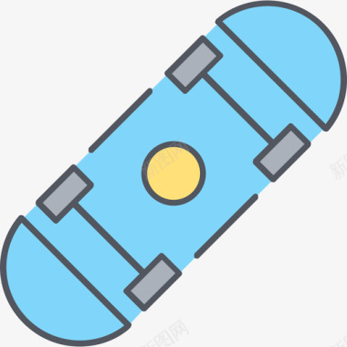 滑板家庭3彩色图标图标