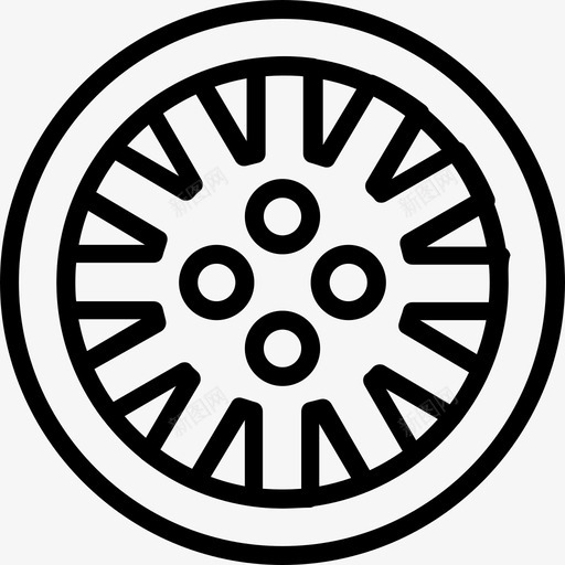 合金车轮汽车零件2线性图标svg_新图网 https://ixintu.com 合金车轮 汽车零件2 线性