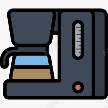咖啡机办公材料2线性颜色图标图标