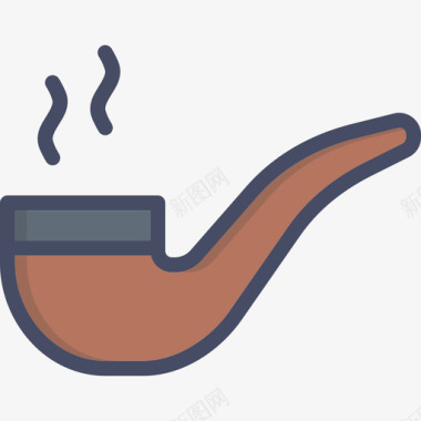 烟斗圣帕特里克节线性颜色图标图标