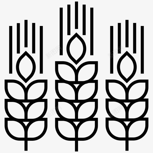 小麦大麦收获图标svg_新图网 https://ixintu.com 啤酒系列 大麦 小穗 小麦 收获 黑麦