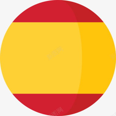 西班牙国旗3圆圈平图标图标