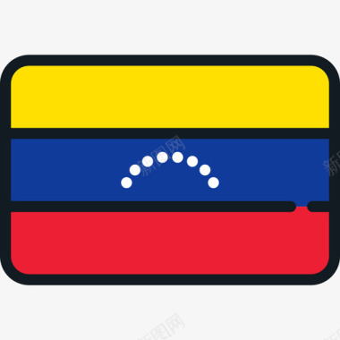 委内瑞拉国旗系列4圆角矩形图标图标