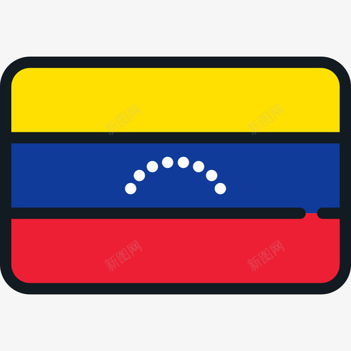 委内瑞拉国旗系列4圆角矩形图标svg_新图网 https://ixintu.com 国旗系列4 圆角矩形 委内瑞拉