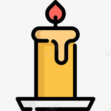 蜡烛复活节17线形颜色图标图标