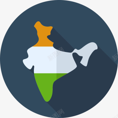印度印度4平坦图标图标