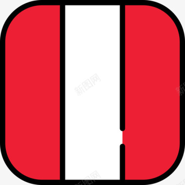 秘鲁国旗收藏6圆形方形图标图标