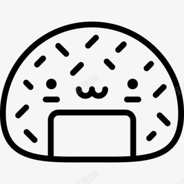 Onigiri可爱的食物直系的图标图标