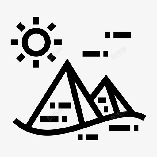 金字塔沙漠埃及图标svg_新图网 https://ixintu.com 世界 世界地标图标 地标 埃及 沙漠 金字塔