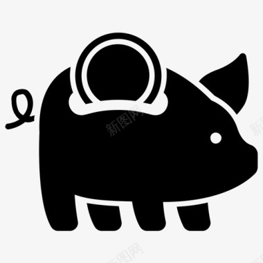小猪银行银行储蓄存钱图标图标