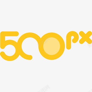 500px徽标6黄色图标图标