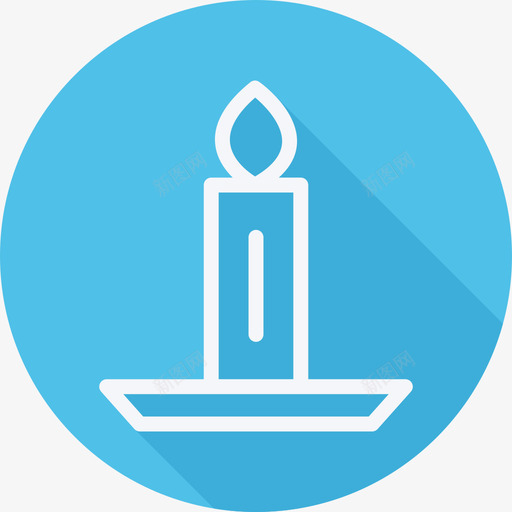 蜡烛节日和庆典扁平圆形图标svg_新图网 https://ixintu.com 扁平圆形 节日和庆典 蜡烛